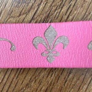 Pink and Silver Fleur-de-Lis Bracelet